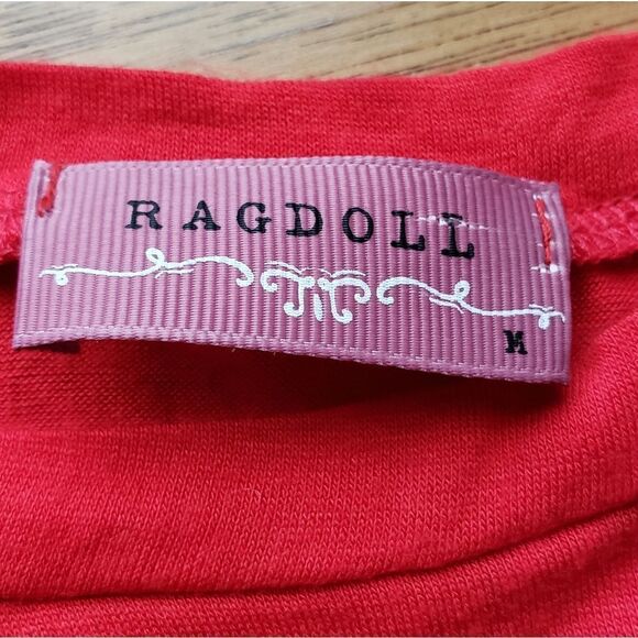 🔺️Ragdoll Red "Love Yourself" Short Sleeve Top Small - Picture 5 of 6